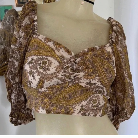 Revolve MINKPINK Boho Crop Top SM - Picture 2 of 12